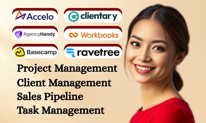 setup accelo clientary agencyhandy smartsheet basecamp ravetree wrike clockify