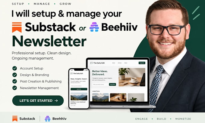 setup and manage substack account beehiiv newsletter substack organically post