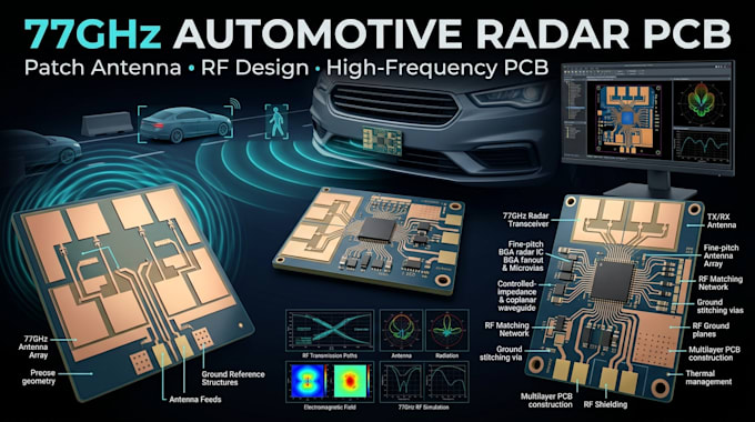 design 77ghz automotive radar pcb, patch