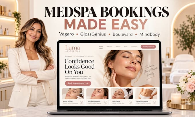 high converting medspa booking website vagaro glossgenius boulevard website
