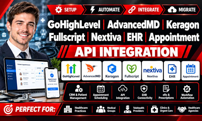 gohighlevel advancedmd keragon fullscript nextiva ehr appointment api integratio