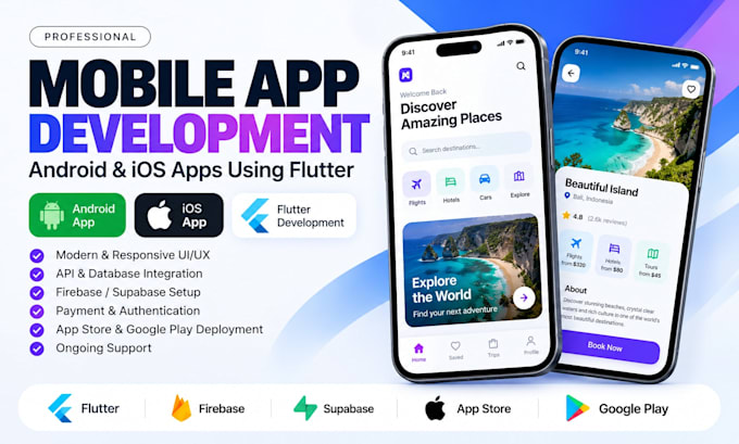 do mobile app development for android and ios using flutter