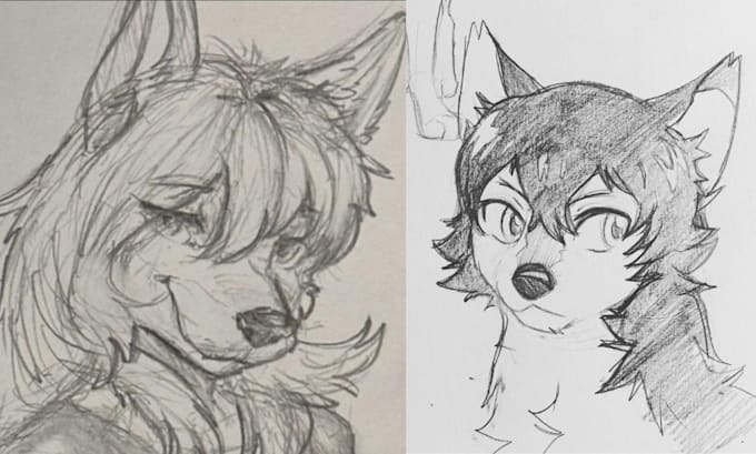 draw a custom furry pfp, icon or fursona headshot