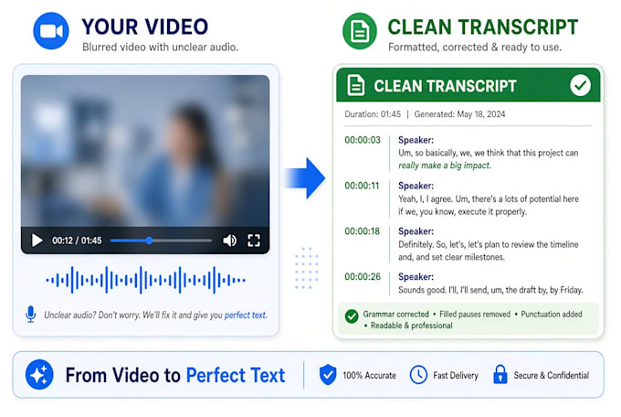 offer english audio transcription