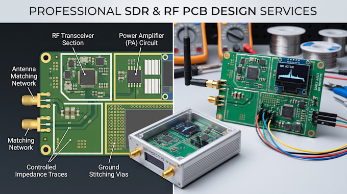 design sdr rf pcb, transceiver module, power amplifer and radio prototype board