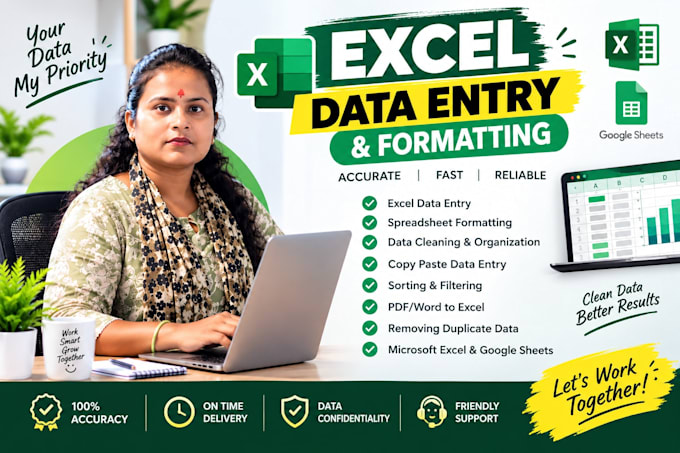 do excel data entry, spreadsheet formatting and data cleanup