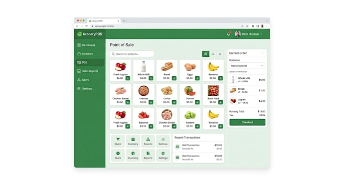 build custom grocery pos and inventory web app