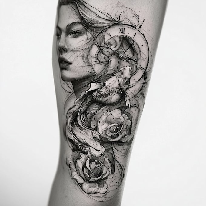 create a minimalist fine line tattoo design for you