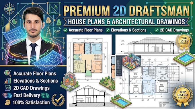 create professional 2d autocad drawing and estimation