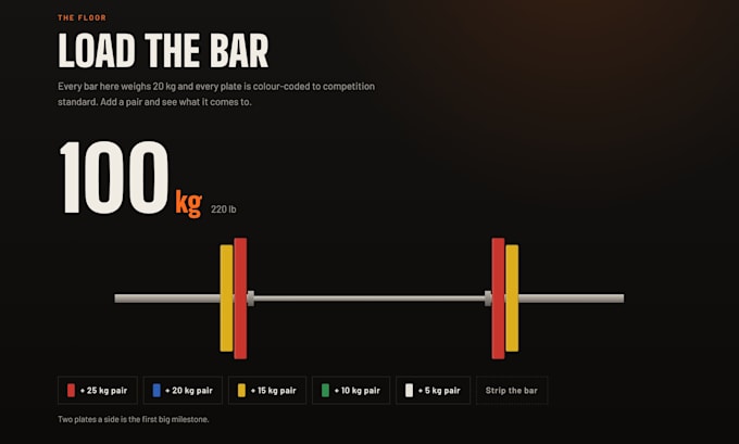 design a cinematic gym and fitness website landing page