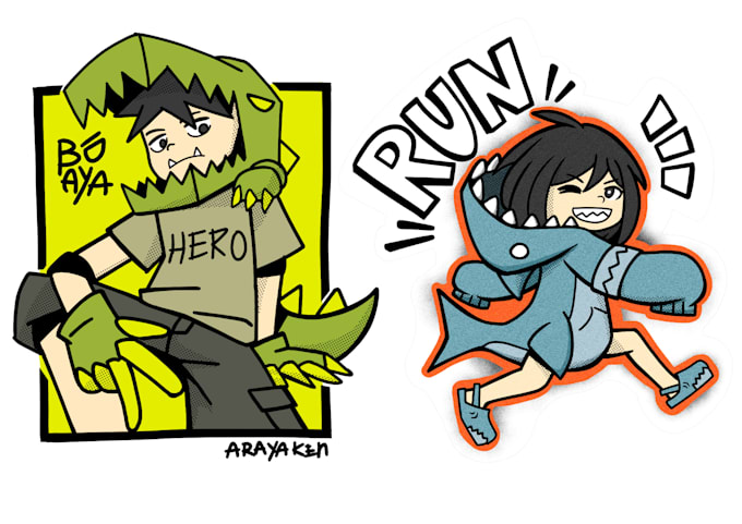 draw custom chibi anime character design, avatar, and icons