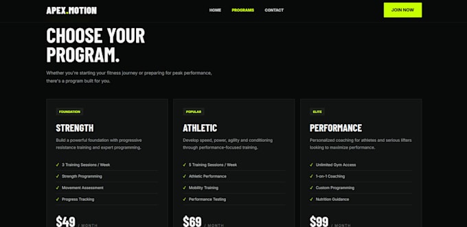 build a responsive sports, gym, or personal trainer website