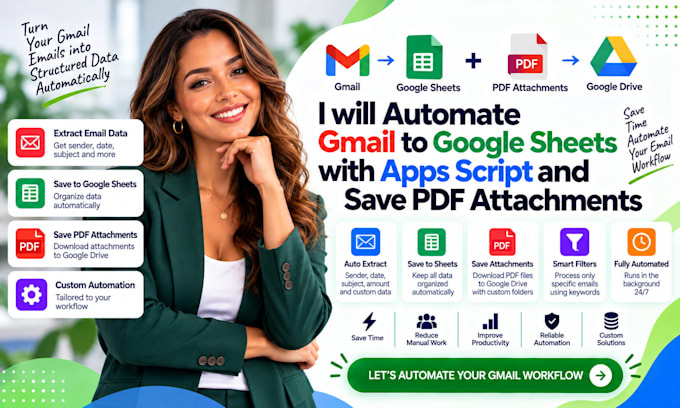 automate gmail to google sheets with apps script and save PDF attachments