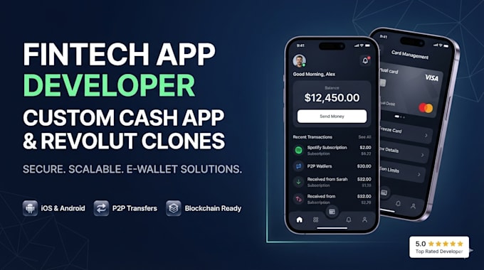 build custom cash app clone, revolut clone, and fintech app