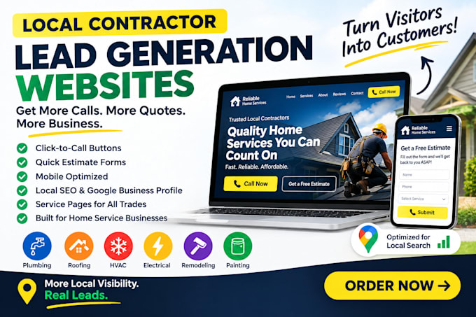 build an SEO optimized local lead generation website for contractors