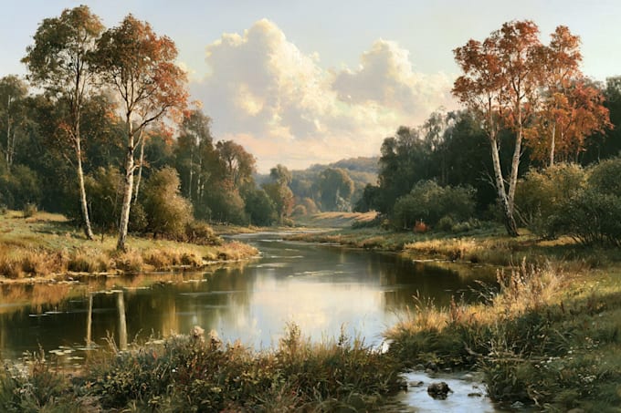paint landscape in oil painting