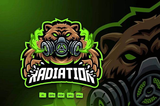 create a bold and modern bear mascot logo