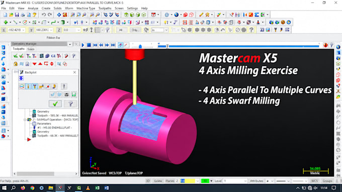 program 3 4 5 axis, cnc milling and g code using mastercam and powermill