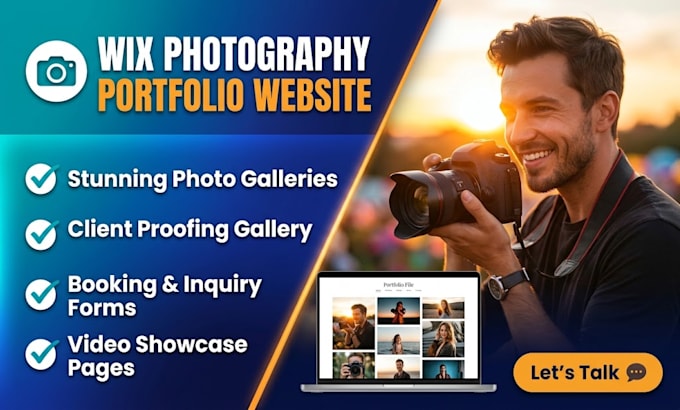 build a wix photographer or videographer portfolio site with bookings