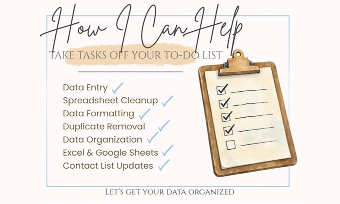 do accurate data entry and spreadsheet cleanup