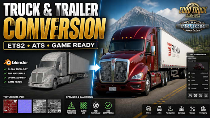 convert truck and trailer models into ets2 ats ready mods
