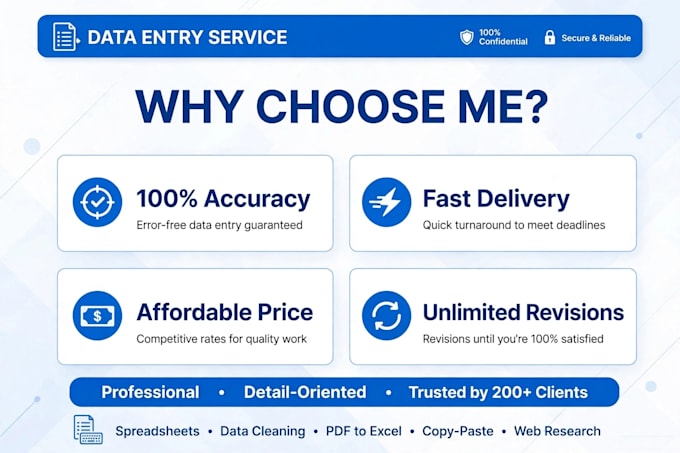 do data entry, typing work, pdf to word, excel data entry