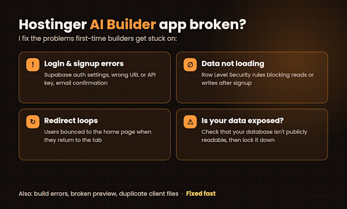 do hostinger website design, redesign and ai builder fixes