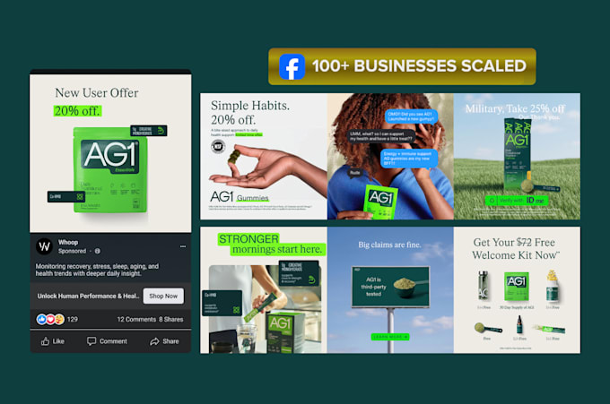 design high converting static facebook and meta ad creatives