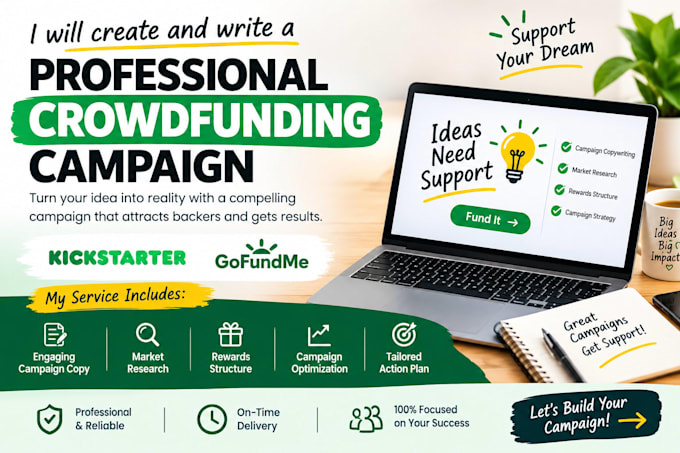 create and write a professional crowdfunding campaign