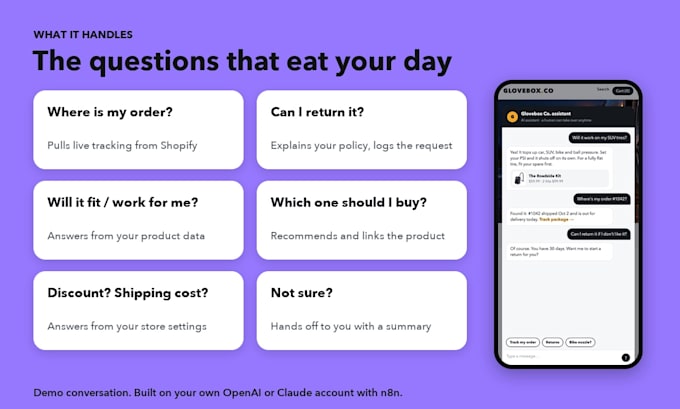 build ai chatbot for your shopify store or website, ai customer support agent