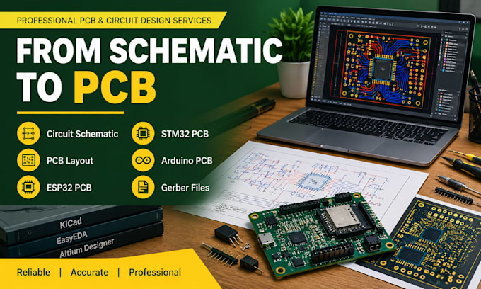 design circuit schematic, pcb layout, esp32 pcb, stm32 pcb, arduino pcb