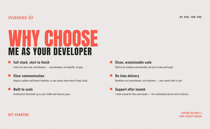 do full stack web development for your bussiness