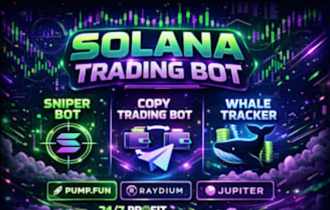 create solana trading bot for dex trading, arbitrage, volume and copy trading