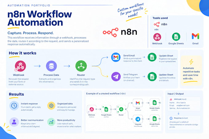 build n8n workflow automations and integrations