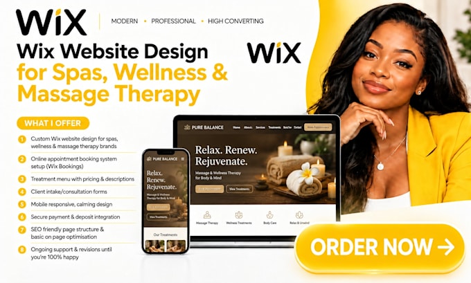 do wix spa website wellness therapy website massage service website