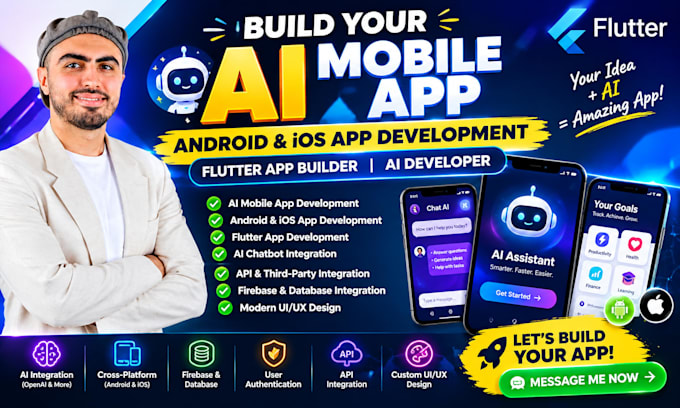 build ai mobile app android ios app development flutter app builder ai developer