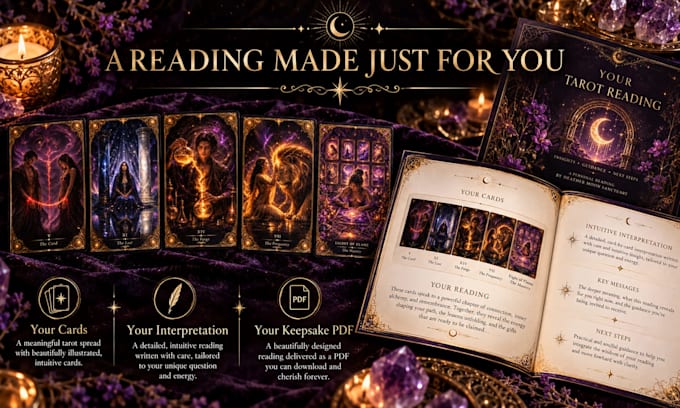 create a personalized tarot reading with a beautiful PDF