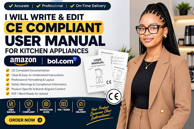 write edit ce compliant user manual for kitchen appliances amazon bol products