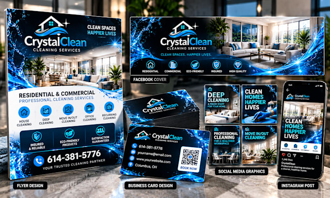 create a professional cleaning business marketing kit