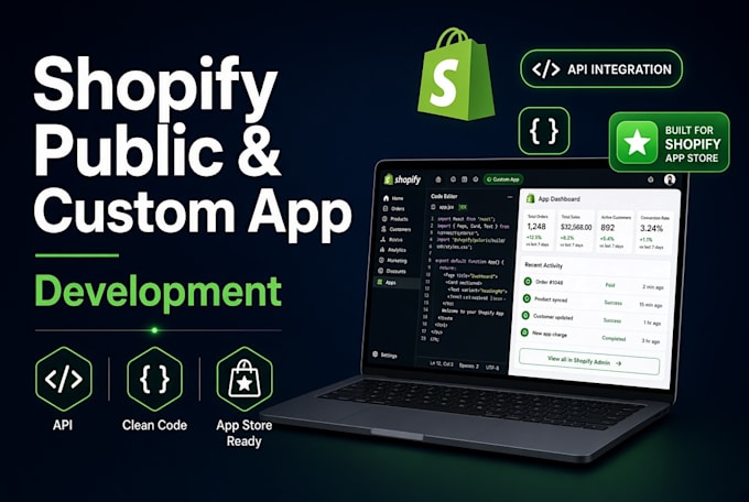develop shopify public app, private app, shopify custom app and API integration