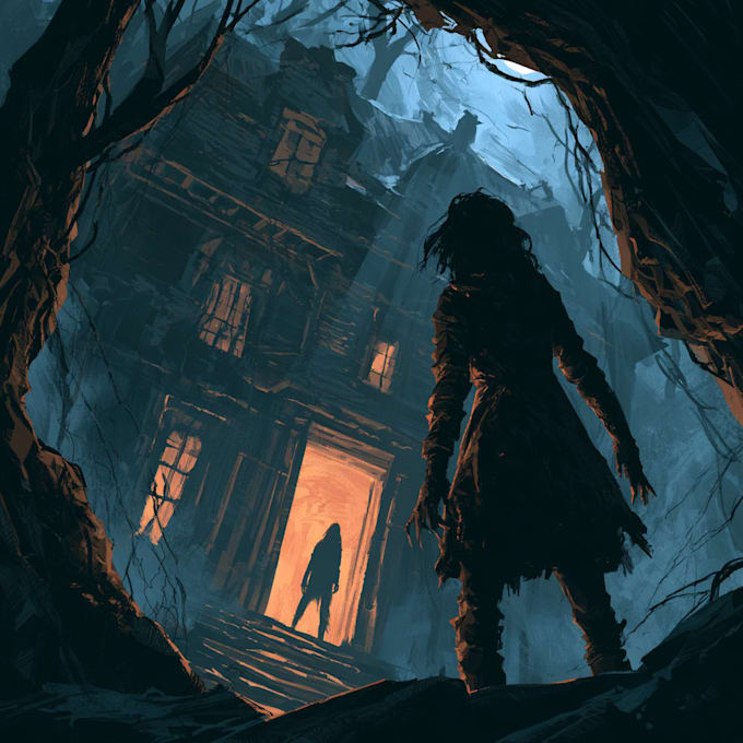 design a cinematic psychological horror book cover