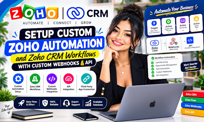 setup custom zoho automation and zoho crm workflows with custom webhooks and api