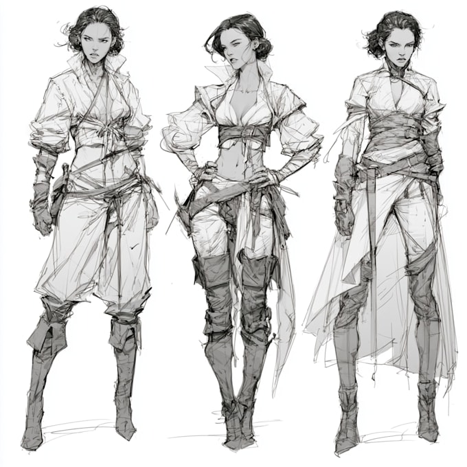 create personalized fantasy sketch illustrations for you