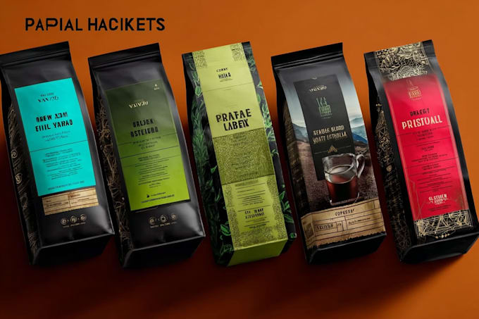 design coffee labels, packaging, and pouches