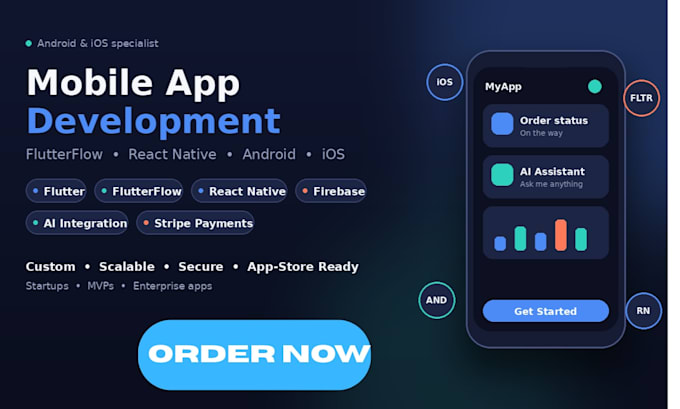 build mobile app development flutterflow app react android ios app development