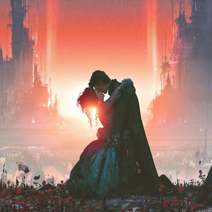 design professional romantic book cover art