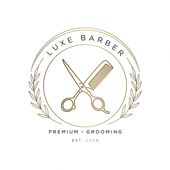 design a premium minimalist barber shop logo