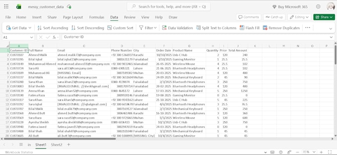 do excel data entry, data cleaning and table formatting