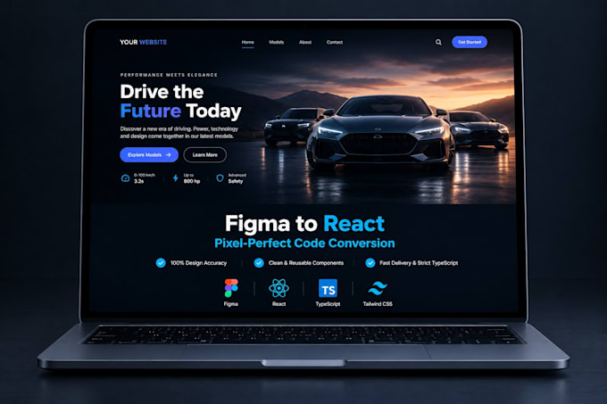 develop a modern website using react and typescript