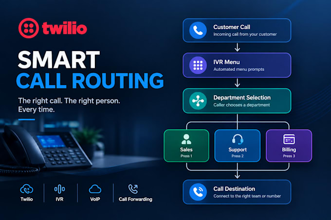 build a twilio IVR call routing and voip system
